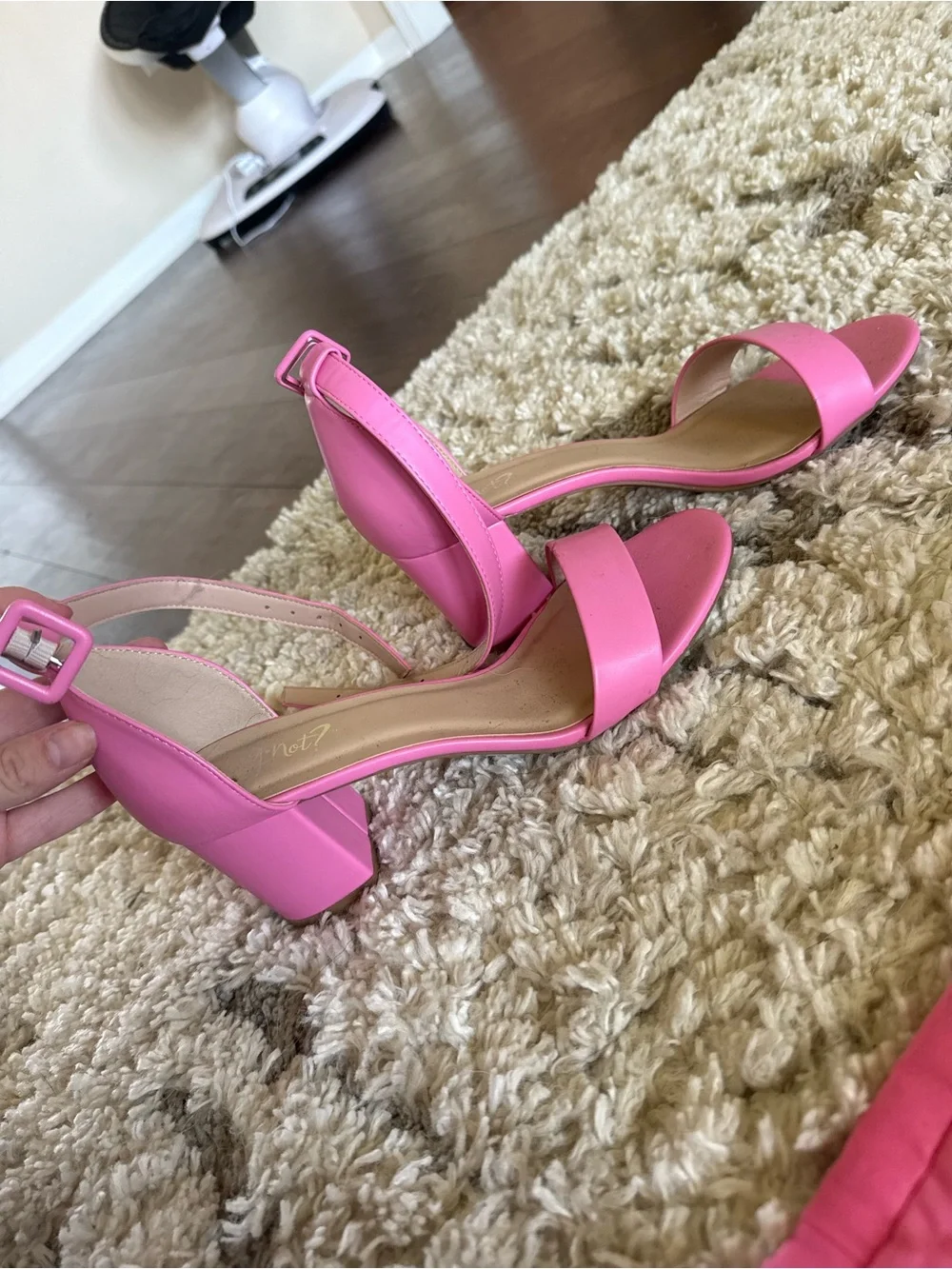 Women’s Pink Ankle-Strap Block Heel Sandals